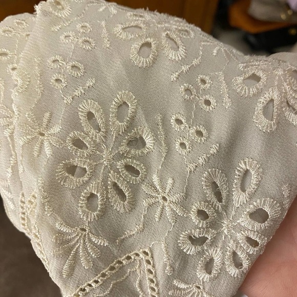 ASTR the Label Diana Short Sleeve Dress Ivory Lace Eyelet Retro Classic White S - Picture 13 of 15